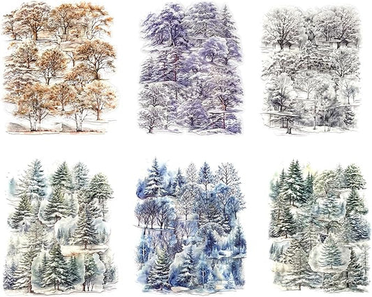 120Pcs Forest Scrapbook Stickers for Scrapbooking,Plant Animal Junk Journaling Supplies,Botanical Nature Stickers for Scrapbooking Supplies,Junk Journal SuppliesJournaling.(Tree Shadows