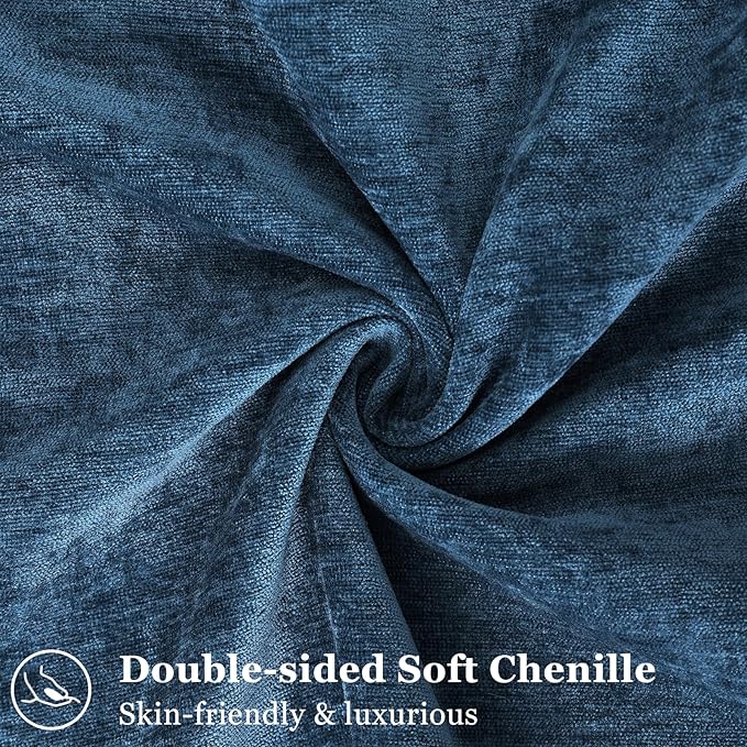 decorUhome Spring Couch Throw Pillow Covers 20x20 Set of 2, Decorative Soft Velvet Neutral Chenille Pillow Covers with Elegant Design for Sofa Bed Living Room Home Decor, Poseidon