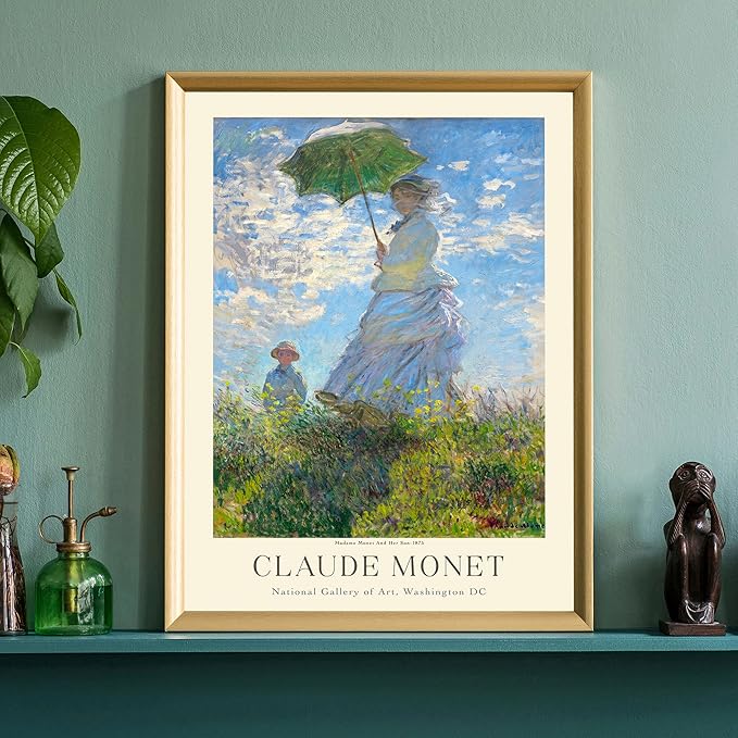 Claude Monet Prints, Museum Gallery Exhibition Poster, Claude Monet Art Works, Claude Monet Poster Prints, Vintage Print, Home Office Wall-Decor (Collection 1) - 16x20 Inches