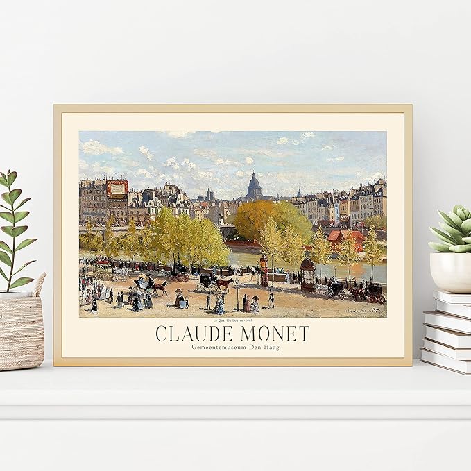 Claude Monet Prints - Museum Gallery Exhibition Poster, Vintage Art Work, Home Office Wall-Decor (Collection 1) - 24x36 Inches