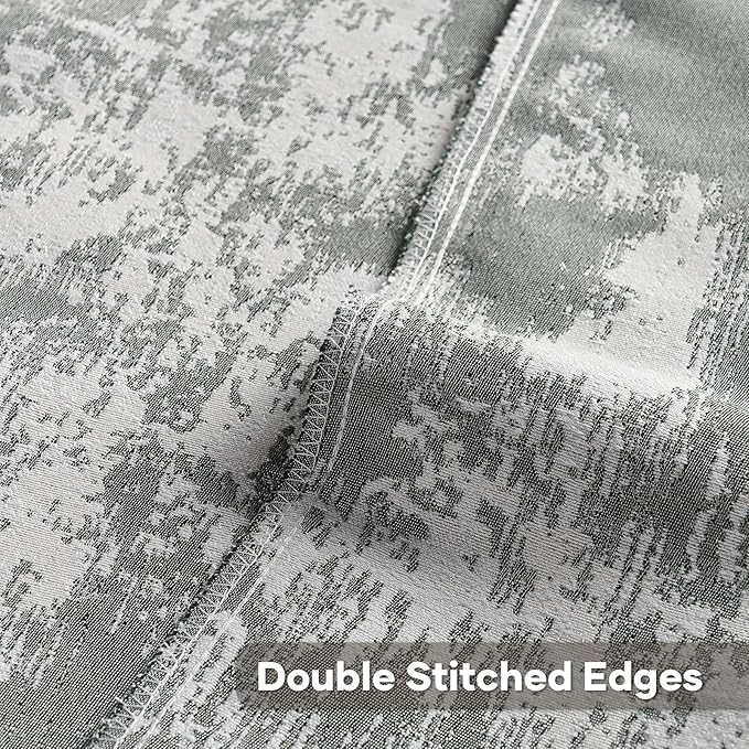 FUTEI Dark Green White Decorative Throw Pillow Covers 24x24 Inch Set of 2,Jacquard Weave Euro Pillow Shams in Soft Faux Cashmere,Modern Home Decor for Couch Living Room