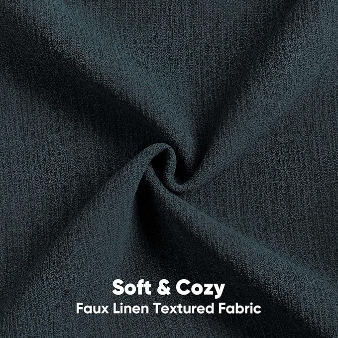 FUTEI Navy Blue Chenille Decorative Throw Pillow Covers 26x26 Inch Set of 2,Soft Cozy Faux Linen Textured Euro Pillow Shams,Farmhouse Home Decor for Couch Living Room