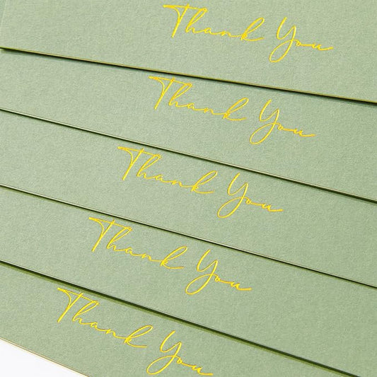 Crisky Thank You Cards with Envelopes & Stickers， 50 Pack Green Bridal Shower Graduation Thank You Cards Small Business, Wedding Baby Shower Birthday Funeral Notes Bulk