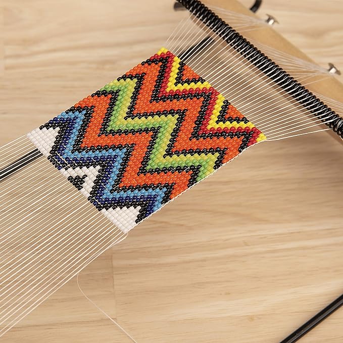 The Beadsmith Extra Wide Metal Bead Loom Kit, Includes Extra Wide Loom (14.5" x 6" x 8.5"), Thread, Needles, and 36 Grams Glass Beads for Bracelets, Necklaces, Belts, and More