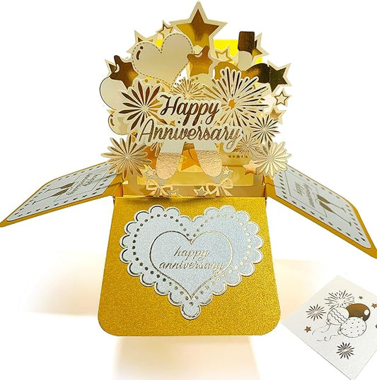 Handmade 3D Floral Pop-Up Greeting Card with Note & Envelope - Thoughtful Gift for Anniversary, Valentine's Day, Mother's Day, Teacher Appreciation - All-Occasion Bouquet Gift Box