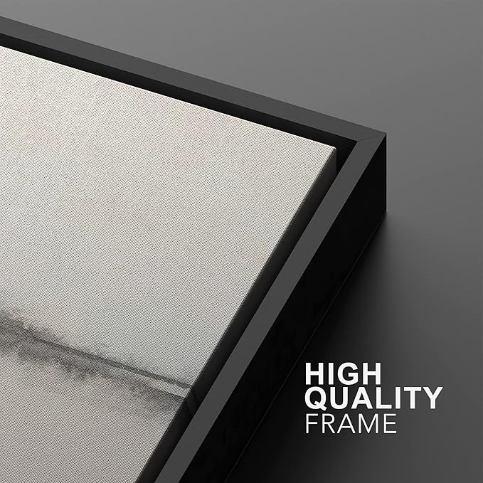 SIGNWIN Framed Canvas Print Wall Art Set Grunge Pastel Paint Stroke Landscape Abstract Shapes Illustration Art Minimalism Decorative Nordic for Living Room, Bedroom, Office - 24"x36"x2 Black