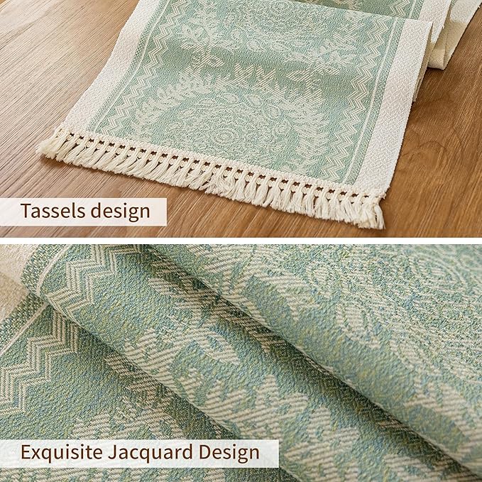 Table Runners 119 Inches,Waterproof Boho Table Runner with Tassel Fringe,Table Runner for Party Coffee Table