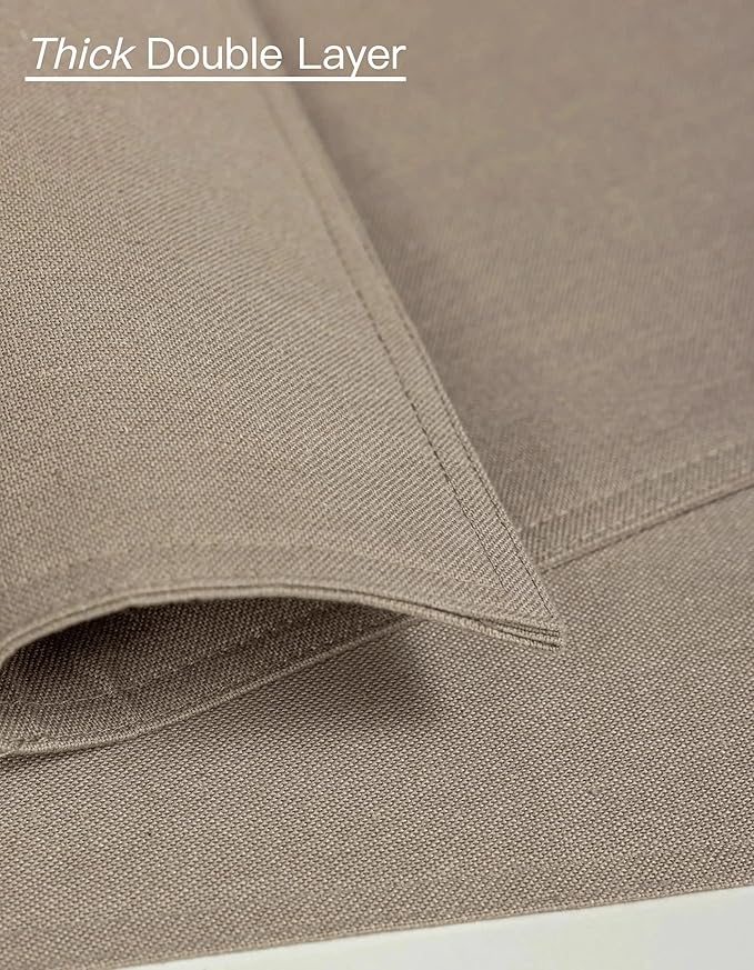 Linen Dining Table Placemats Set of 6 Indoor Brown Plate Placement Mats Farmhouse Cloth Place Mats Water Repellent Heat Resistant 12x18 Inch