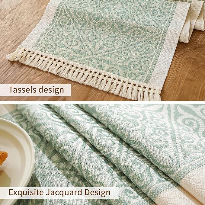 Table Runners 95 Inches,Waterproof Boho Table Runner with Tassel Fringe,Table Runner for Party Coffee Table