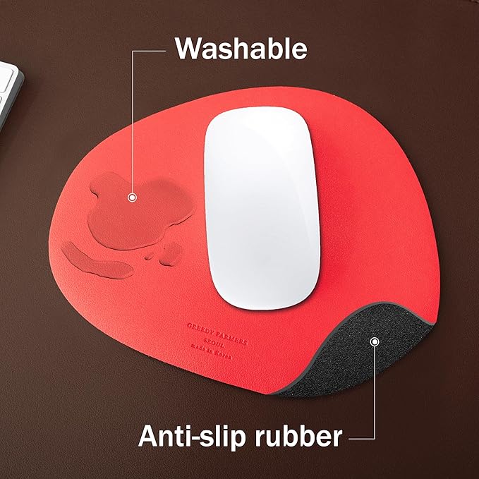 Mouse pad, Non-Slip Washable Waterproof Computer Mouse pad (Red Grapefruit Coral)