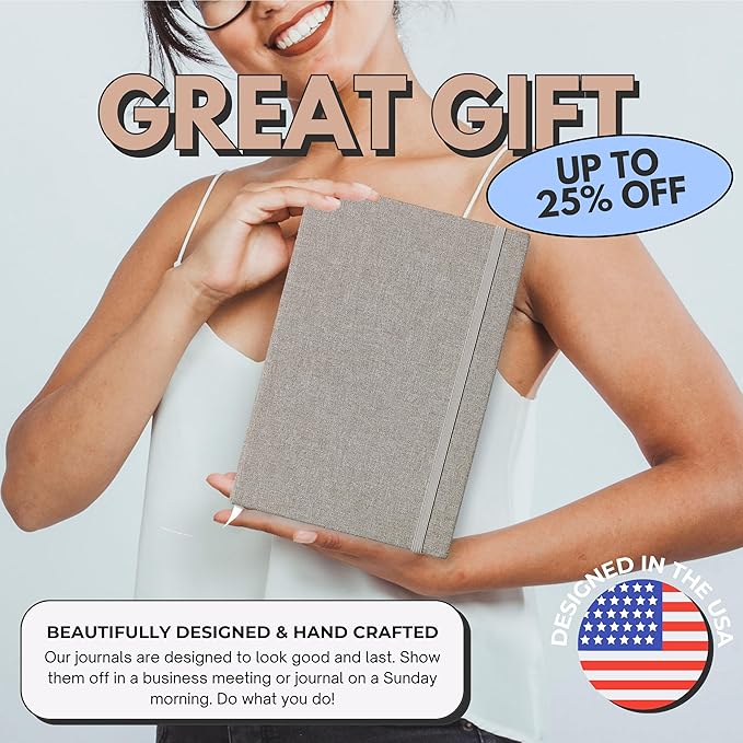 Portage Blank Hardcover Aesthetic Notebook Writing Journal – Bleed-Proof Paper Notepad for Journaling, High GSM, A5 Notebook, Cream Pages - Smoke, 6 x 8.5 Inches, 224 Pages