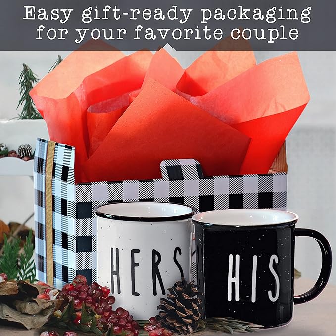 MAINEVENT His And Hers Mugs Set Of 2 Coffee Mug 11 Ounce, Cute Matching Coffee Mug Couples for Anniversary, Engagement Him Her Gift