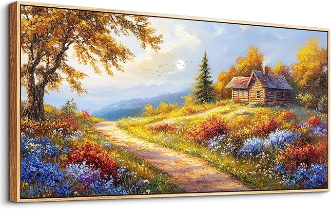 KELIYUAN Large Wall Art For Living Room Framed Canvas Wall Decor For Office Decorations For Bedroom Landscape Painting Pictures Prints Artworks Restaurant Kitchen Mural Modern Home Decor 20"X40"