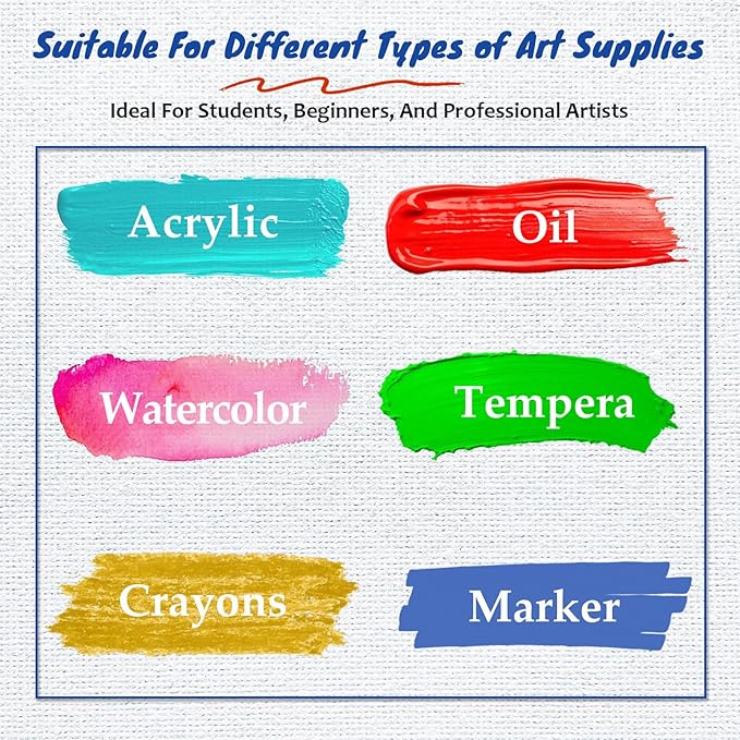 12-Pack 11x14 inch Canvas Boards for Painting, Canvas Panels for Kid & Adults 100% Cotton Gesso Primed Art Painting Supplies for Acrylic, Oil, Tempera & Watercolor