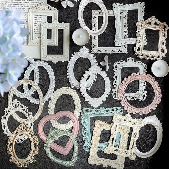 MAFELOE Scrapbook Supplies for Decorative Paper Aesthetic, Art Collage Album and Card Making, Junk Journal Kit Handmade Scrapbook Paper Craft, 4 Packs, 10 Pieces Each - Retro Relief Frame