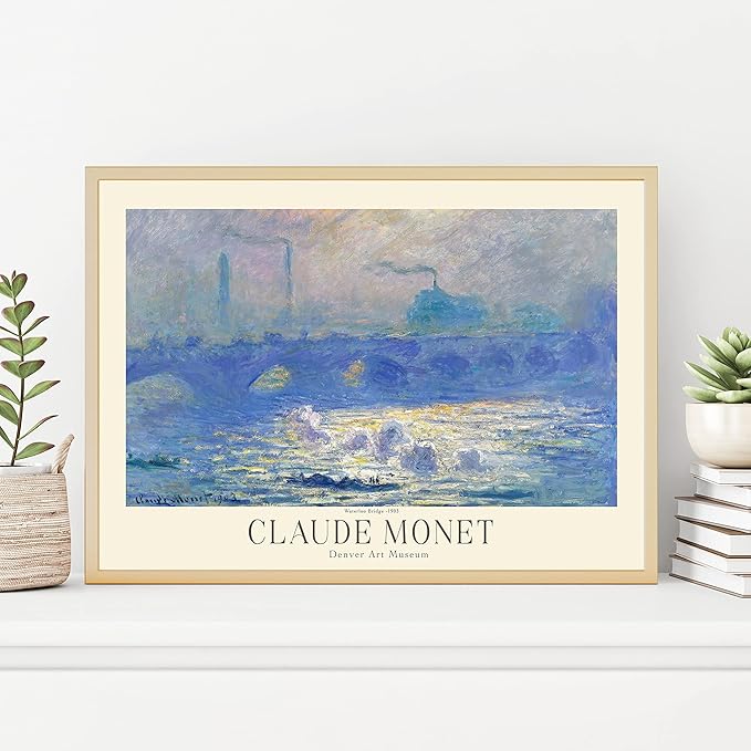 Claude Monet Prints, Museum Gallery Exhibition Poster, Claude Monet Art Works, Claude Monet Poster Prints, Vintage Print, Home Office Wall-Decor (Collection 1) - 18x24 Inches