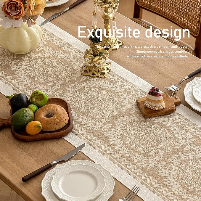 Table Runners 63 Inches,Waterproof Boho Table Runner with Tassel Fringe,Table Runner for Party Coffee Table