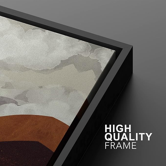 SIGNWIN Framed Canvas Print Wall Art Set Geometric Granite Desert Cactus Landscape Nature Wilderness Illustrations Modern Art Scenic Colorful for Living Room, Bedroom, Office - 24"x36"x2 Black