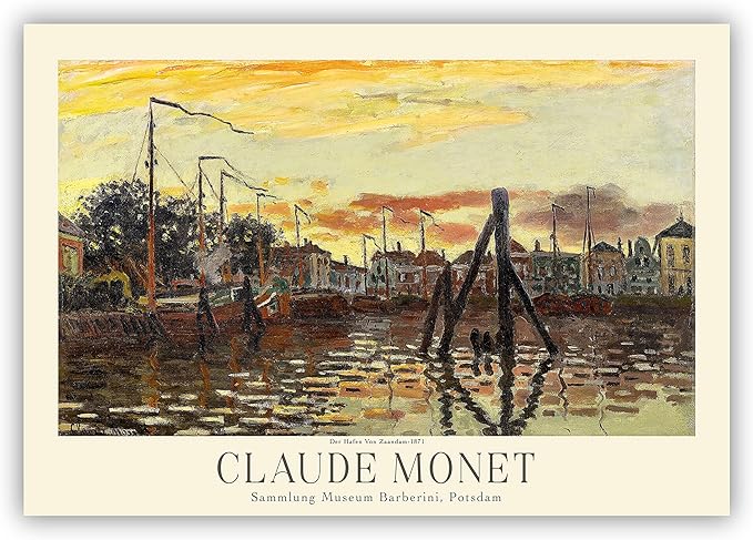 Claude Monet Museum Gallery Exhibition Poster - Art Works Prints, Vintage Print for Home Office Wall Decor (Collection 1) - 18x24 Inches