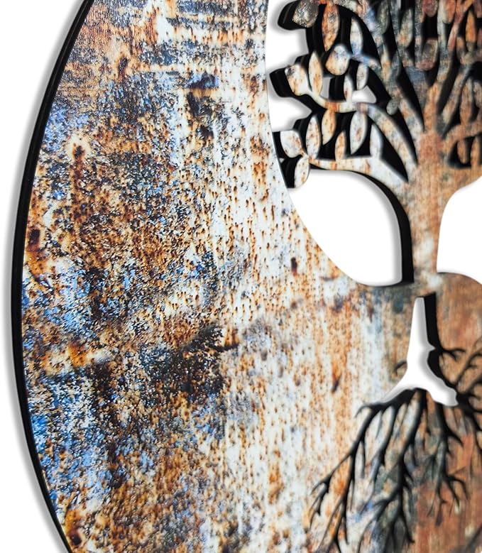 Venovez Yin Yang Wall Decor (Wood-Metal) Tree of Life Wall Art, Yin Yang Decor, Metal Wall Decor, Interior Decoration, Wall Hangings