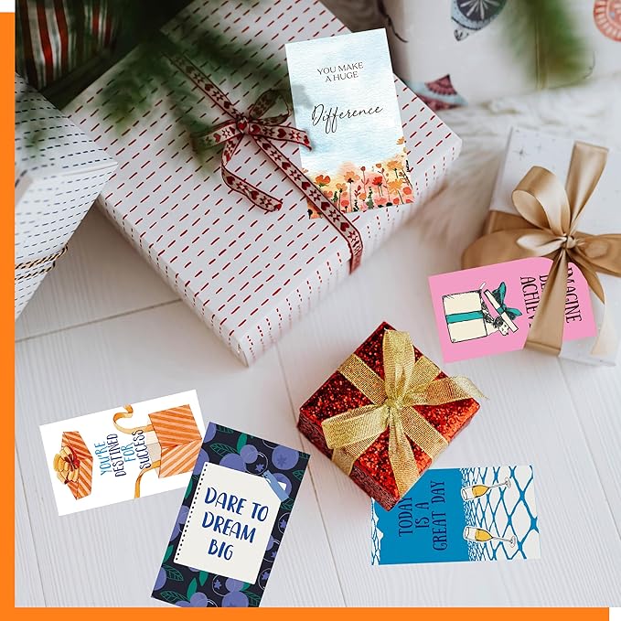 120 PCS Motivational Cards, 60 Designs Inspirational Cards with PET Film, Affirmation Words for Primary Middle High Reading Students, Book Lovers (2” x 3.5”)