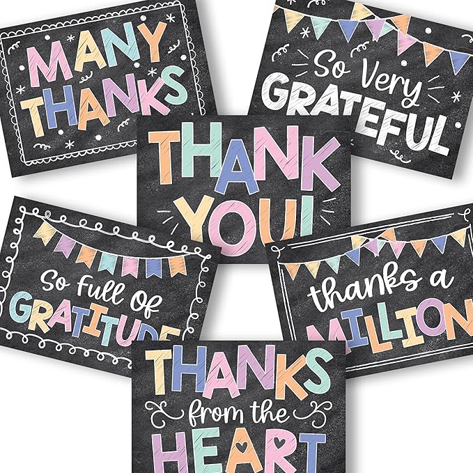 Hadley Designs Bulk Thank You Cards with Envelopes - 24 Kids Thank You Cards For Teachers, Cute Thanks Blank Cards and Envelopes, Fun Appreciation Note Card for Birthday, Baby Shower & Small Business