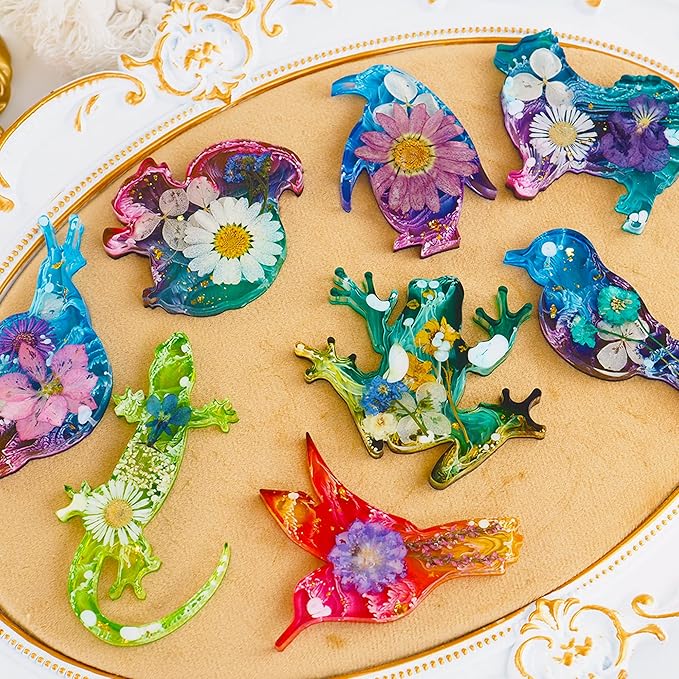 Pulcher Resin Molds, 16 Marine Terrestrial Amphibious Animals Keychain Making Silicone Mold for Epoxy Resin Casting Craft DIY Pendants Ornaments Decoration Gift