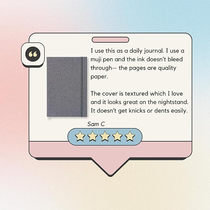 Portage Blank Hardcover Aesthetic Notebook Writing Journal – Bleed-Proof Paper Notepad for Journaling, High GSM, A5 Notebook, Cream Pages - Slate, 6 x 8.5 Inches, 224 Pages