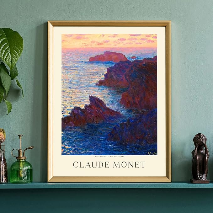 Claude Monet Prints, Museum Gallery Exhibition Poster, Claude Monet Art Works, Claude Monet Poster Prints, Vintage Print, Home Office Wall-Decor (Collection 1) - 16x20 Inches