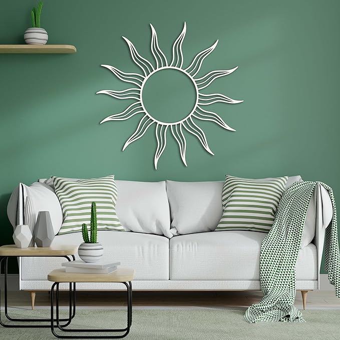 Minimalist Sun Metal Wall Art, Wacky Sun Decor, Patio And Garden Decoration, Modern Boho Wall Art for Living Room or Bedroom, Comtemporary & Unique Home Gift