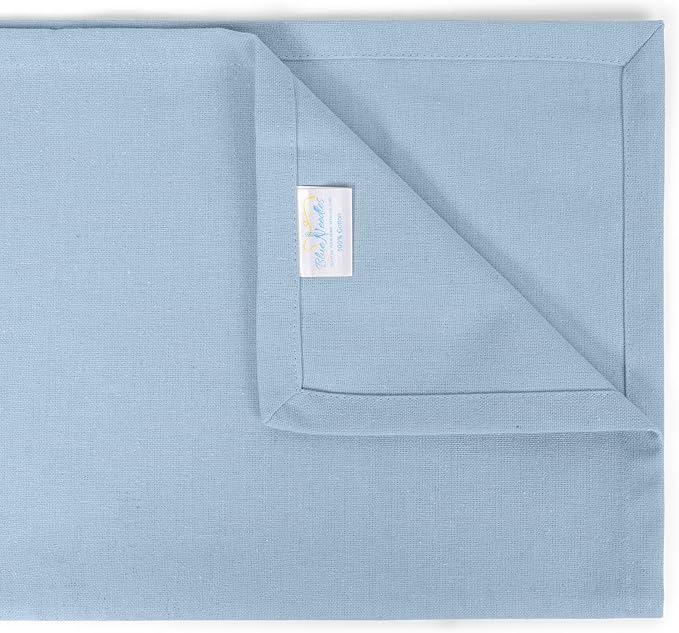 Blue Needles Solid Cloth Napkins Set of 12 Ice Blue 100% Cotton Dinner Napkins 18x18 inches - Soft, Reusable, Absorbent & Washable Linen, Ideal for Christmas Events, Parties & Everyday Use