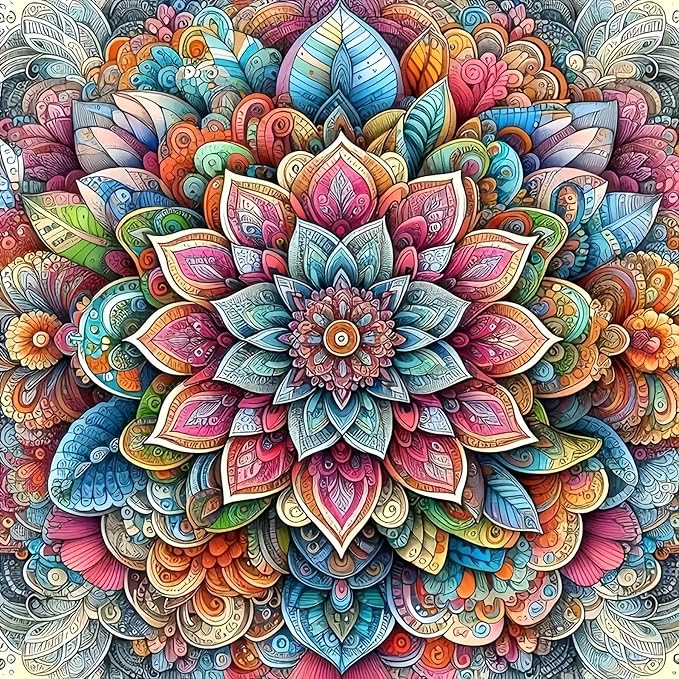 GXGLLPZBY Diamond Art Kits for Beginners,Mandala Diamond Painting Kits for Adult, 5D DIY Flower Full Drill Paint by Diamonds Dot Gem Art Painting Kits,for Home Wall Decor 13.8X13.8inch