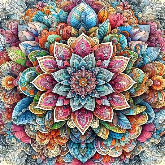 GXGLLPZBY Diamond Art Kits for Beginners,Mandala Diamond Painting Kits for Adult, 5D DIY Flower Full Drill Paint by Diamonds Dot Gem Art Painting Kits,for Home Wall Decor 13.8X13.8inch