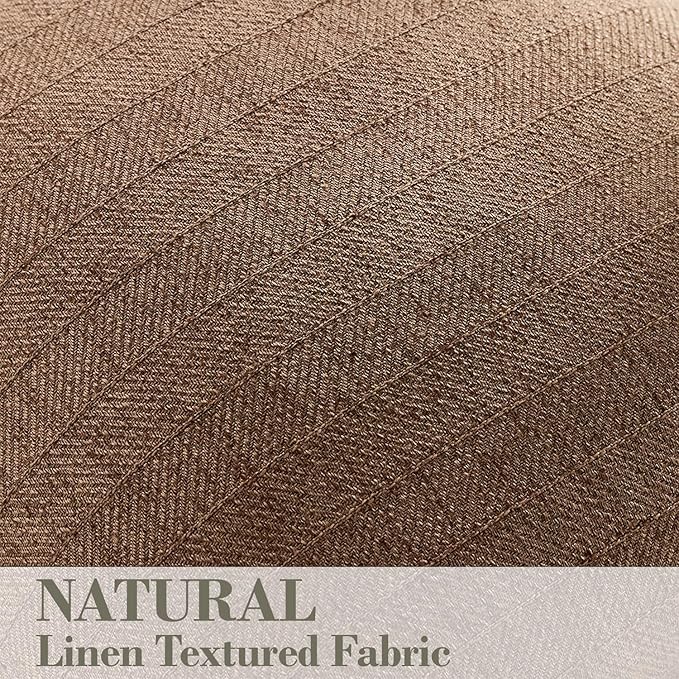 18x18 Linen Pillow Covers Brown Pack of 2 Farmhouse Boho Neutral Accents Striped Textured Square Decorative Throw Pillow Cases for Living Room Couch Bed Home Decor