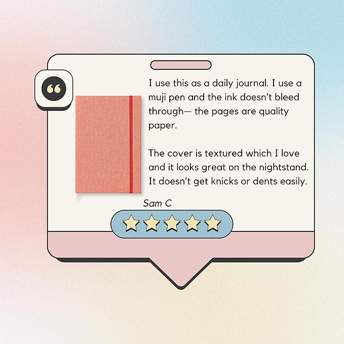 Portage Blank Hardcover Aesthetic Notebook Writing Journal – Bleed-Proof Paper Notepad for Journaling, High GSM, A5 Notebook, Cream Pages - Salmon, 6 x 8.5 Inches, 224 Pages