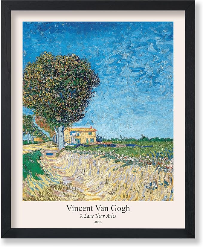 Monem Art Vintage Van Gogh Poster - Retro A Lane near Arles Print - Impressionism Art - Fine Art - Classic Painting Art - Landscape Art - Great Bedroom or Office Decor - 18x24 UNFRAMED Wall Art