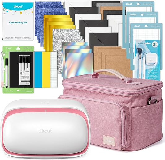 Vinyl Cutter Machine Cardstock Creator Bundle with Carrying Case & Accessories - Create a Sticker Machine, Portable Vinyl Printer for HTV, Cardstock and Creative DIY Joy