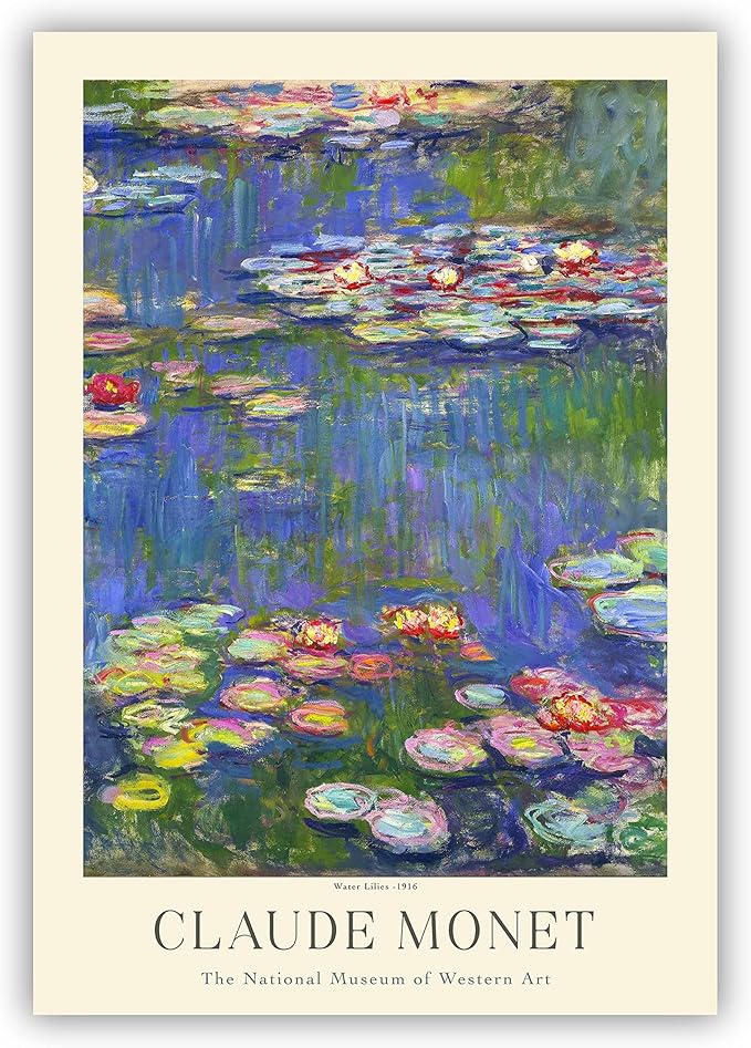 Claude Monet Prints, Museum Gallery Exhibition Poster, Claude Monet Art Works, Claude Monet Poster Prints, Vintage Print, Home Office Wall-Decor (Collection 1) - 16x20 Inches