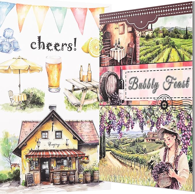 Bubble Feast Scrapbook Stickers, 20 Sheets Journaling Sticker, Junk Journal Supplies, Pre-Cut Aesthetic Scrapbooking for Adults, Decorative Ephemera Bullet Planner DIY Arts Craft Collage