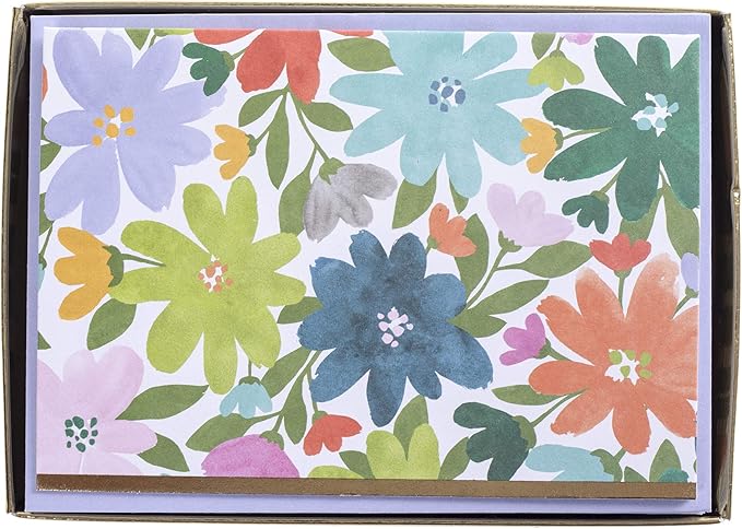 Graphique Boxed Cards, Flower Power – Includes 16 Cards with Matching Envelopes and Storage Box, Cute Stationery Made on Durable Cardstock, Cards Measure 4” x 5.625”