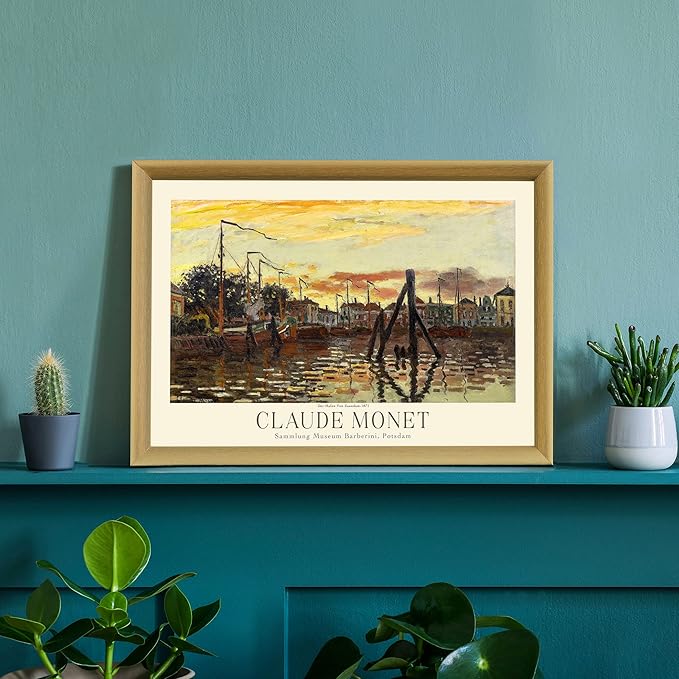 Claude Monet Museum Gallery Exhibition Poster - Art Works Prints, Vintage Print for Home Office Wall Decor (Collection 1) - 12x18 Inches