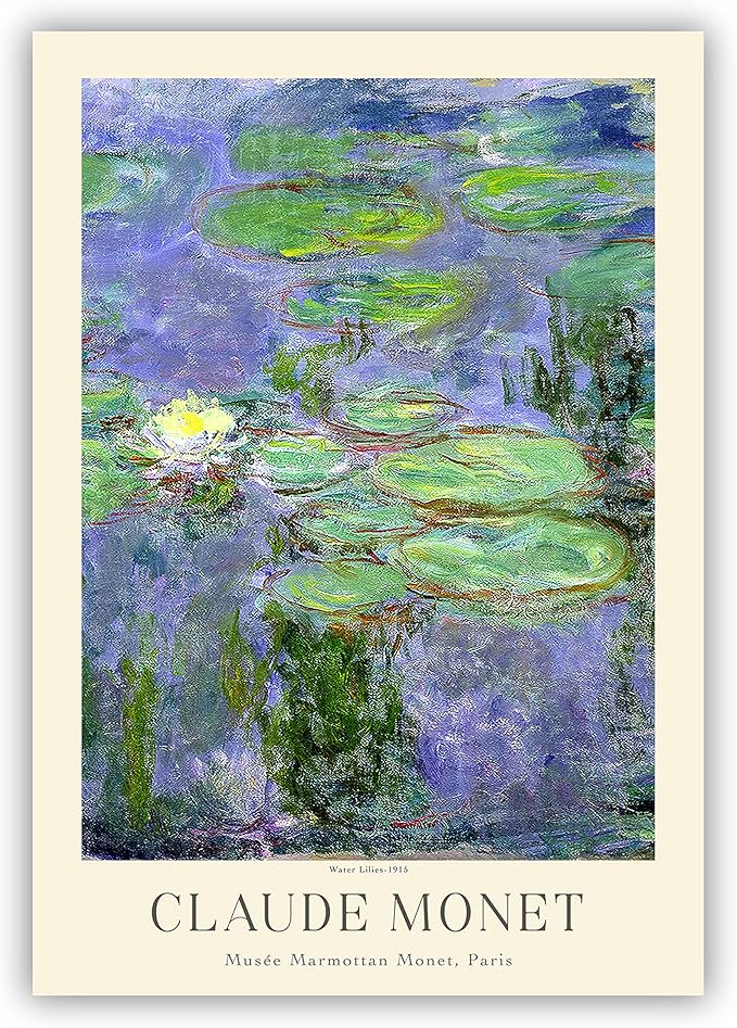 Claude Monet Prints, Museum Gallery Exhibition Poster, Claude Monet Art Works, Claude Monet Poster Prints, Vintage Print, Home Office Wall-Decor (Collection 1) - 24x36 Inches
