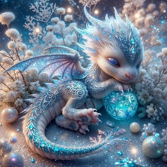 GXGLLPZBY Diamond Art Kits for Beginners,Dreamy Dragon Guarding Jewels Diamond Painting Kits for Adult, 5D DIY Full Drill Paint by Diamonds Dot Gem Art Painting Kits,for Home Wall Decor 13.8X13.8inch