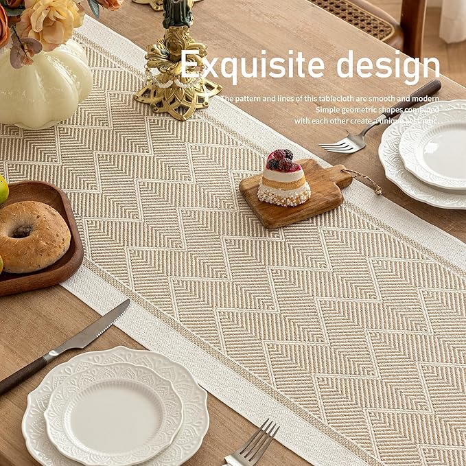 Table Runners 138 Inches,Waterproof Boho Table Runner with Tassel Fringe,Table Runner for Party Coffee Table
