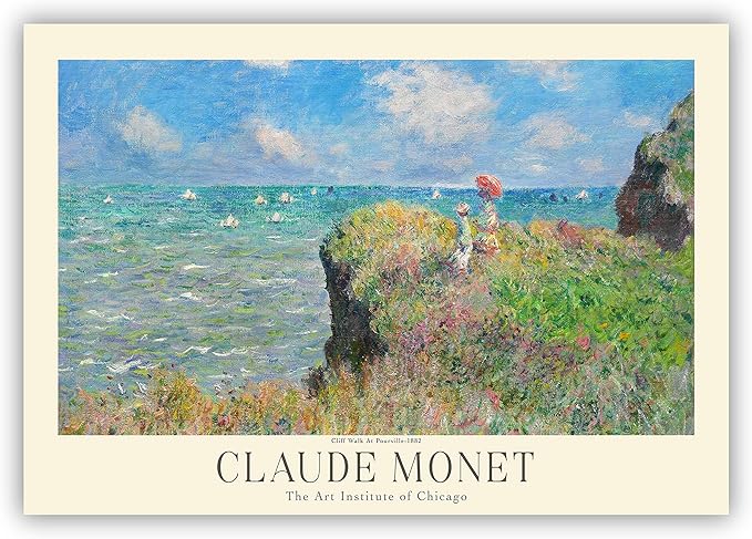 Claude Monet Prints, Museum Gallery Exhibition Poster, Claude Monet Art Works, Claude Monet Poster Prints, Vintage Print, Home Office Wall-Decor (Collection 1) - 24x36 Inches