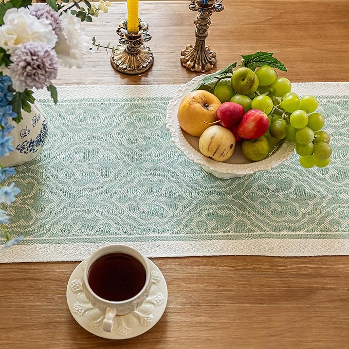 Table Runners 63 Inches,Waterproof Boho Table Runner with Tassel Fringe,Table Runner for Party Coffee Table