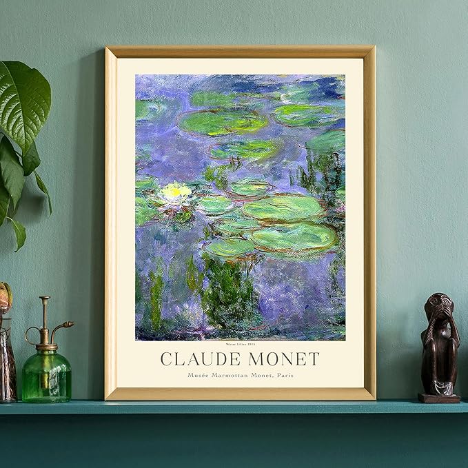 Claude Monet Prints, Museum Gallery Exhibition Poster, Claude Monet Art Works, Claude Monet Poster Prints, Vintage Print, Home Office Wall-Decor (Collection 1) - 24x36 Inches