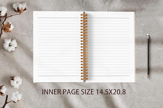 VNWEK Abstract Boho Terracotta Sun Sunset Ocean Wave Spiral Notebook Journal 5.5 x 8.3 inches,Boho Lined Hardcover Spiral Notebook,Boho Gifts for Women Teen Girls Teens
