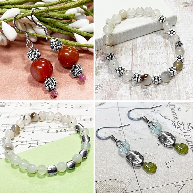 Tibetan Silver Spacer Beads - 240pcs Set for Adults' Jewelry Making - Flat, Small Seed Beads for Necklaces, Earrings & Bracelets