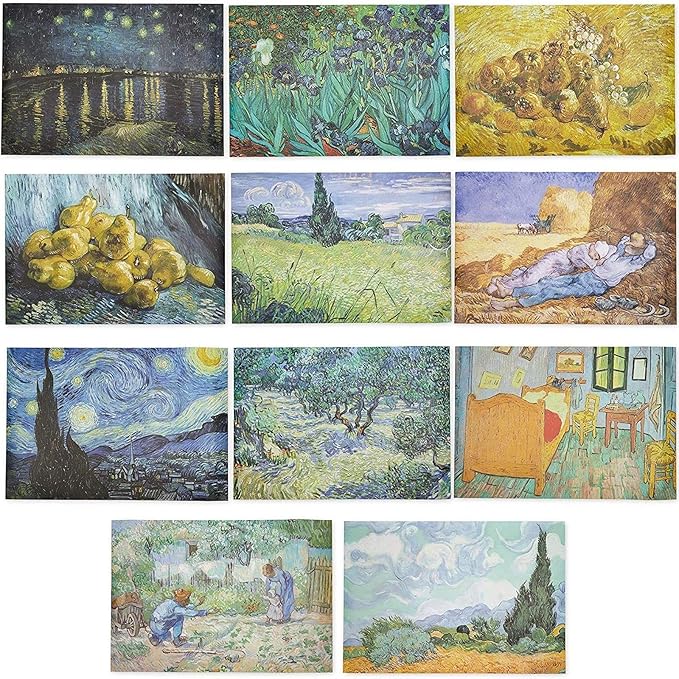 The Gifted Stationery Van Gogh Wall Art Prints - 20-Pack, 13 x 19 in Multicolored Matte Paper - Office & Dorm Room Decor, Apartment Wall Art Poster Pack